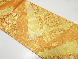 佐賀錦　切りばめ　花蜀江に七宝模様織り出し　袋帯